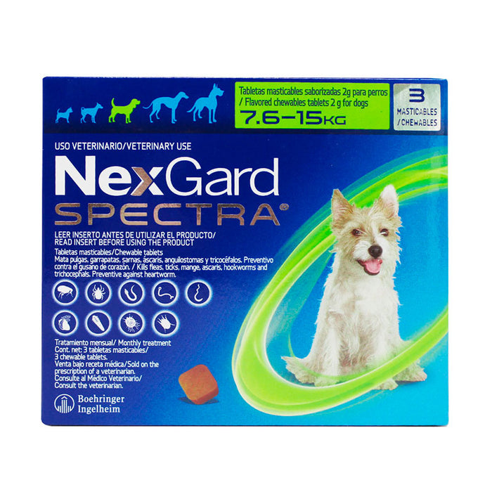 Nexgard Spectra® 3 masticables para perritos de 7.6 a 15 kg