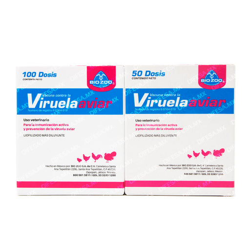 vacuna contra viruela aviar mexico 50ml 100 ml  biozoo
