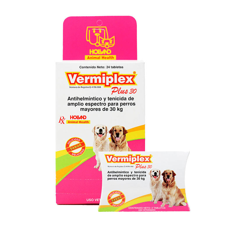 vermiplex plus 30 perros grandes desparasitante difesa holland