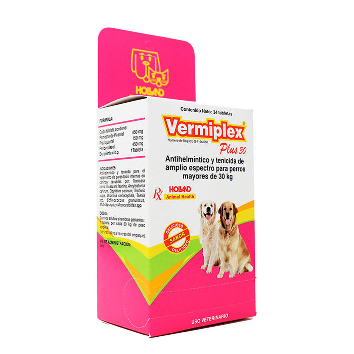 vermiplex plus 30 perros grandes desparasitante difesa holland 30 kg 