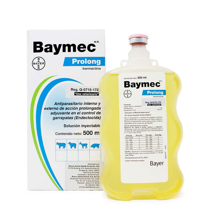 Baymec prolong antiparasitario interno y externo de acción prolongada 500 ml difesa