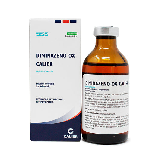 Diminazeno OX Calier 50 ml Antibiótico, Antipirético, Antiprotozoaria Difesa