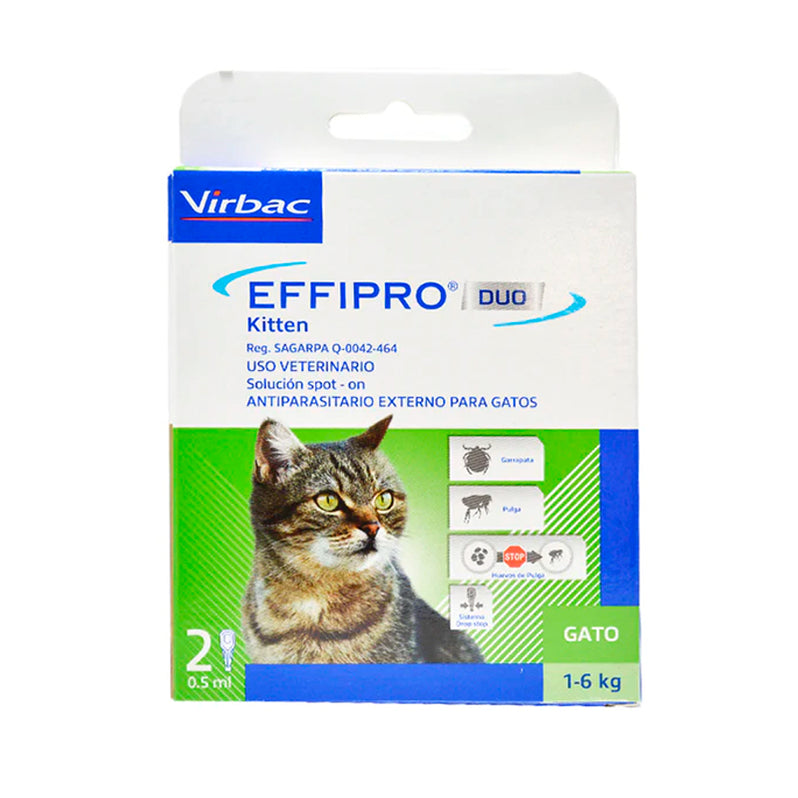 Effipro® Duo Cat Pipeta antipulgas y Garrapatas para Gatos Virbac