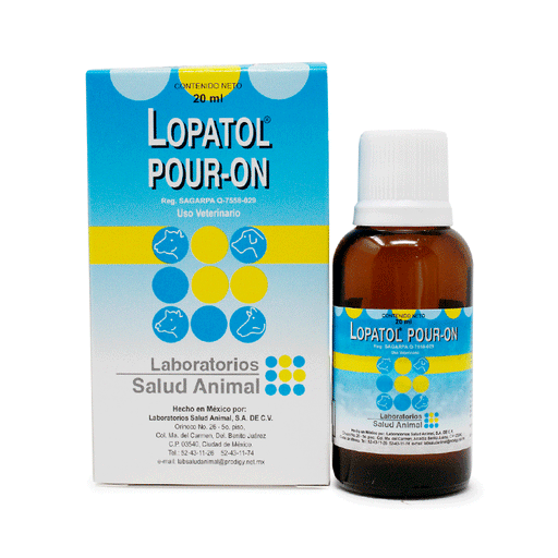Lopatol Pour-On 20 ml Ectoparasiticida de amplio espectro, Antiparasitario Interno y Externo  Difesa