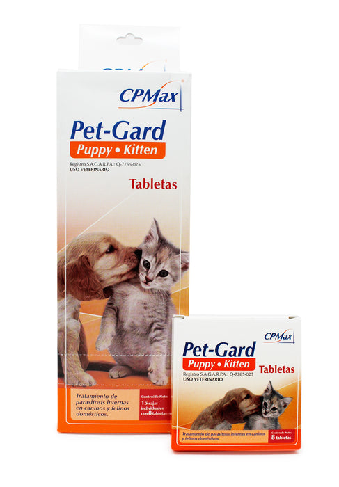 Pet-gard Puppy Kitten 8 tabletas Antiparasitario interno Difesa