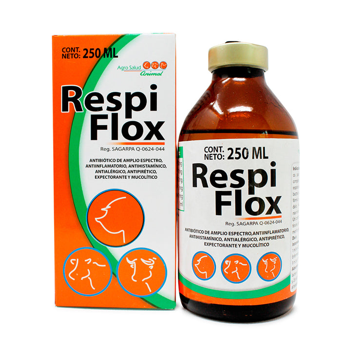 Respiflox 250 ml Antibiótico, Antiinflamatorio, Antihistamínico, Antialérgico y Antipirético Difesa