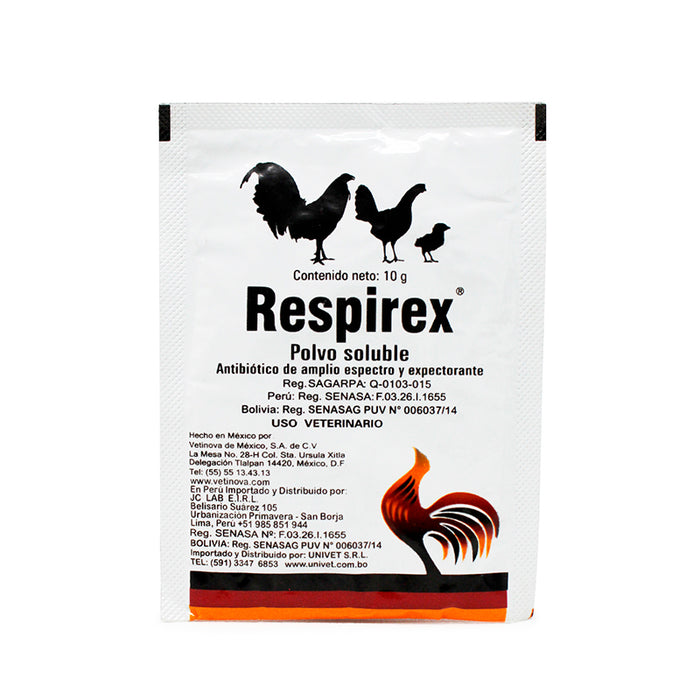 Respirex Polvo 10 g Antibiótico de amplio espectro y Expectorante Difesa