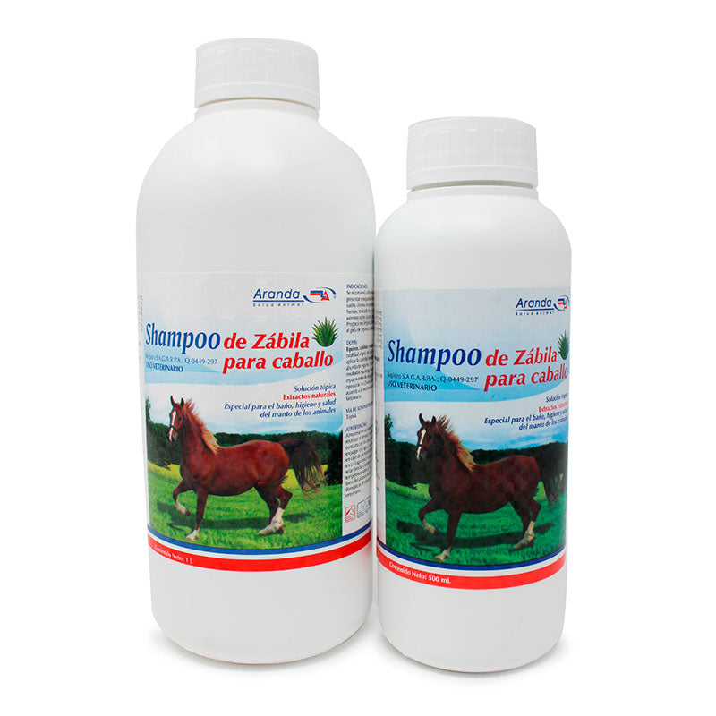 Shampoo de Zábila para Caballo Extractos naturales Tienda