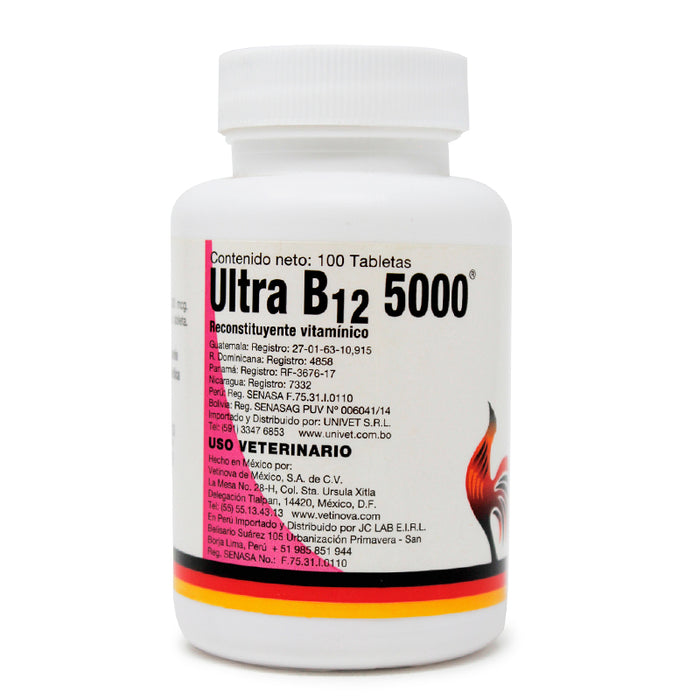 Ultra B12 5000 100 Comprimidos Reconstituyente Vitamínico Difesa vetinova