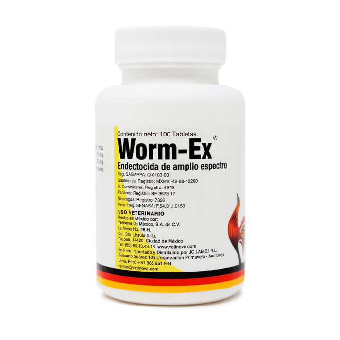 Worm-Ex 100 tabletas Endectocida de amplio espectro Difesa