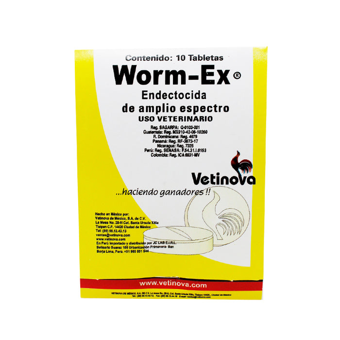 Worm-Ex 10 tabletas Endectocida de amplio espectro Difesa