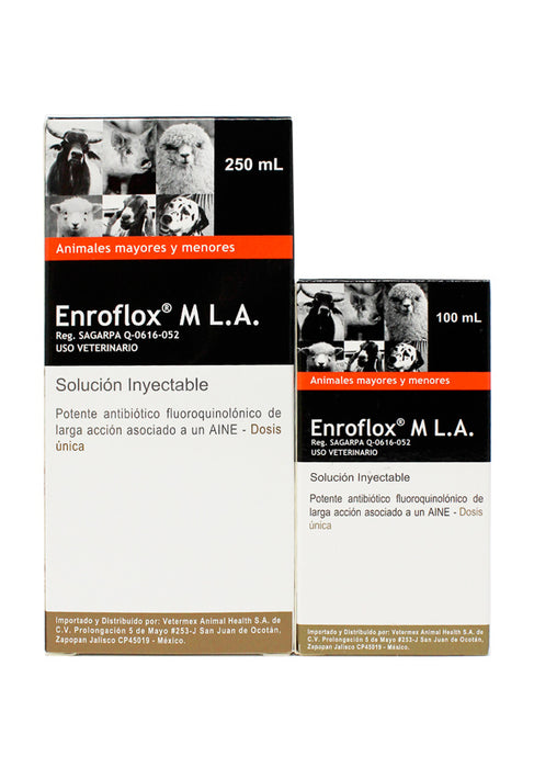 Enroflox M LA enrofloxacina antibiotico de larga accion