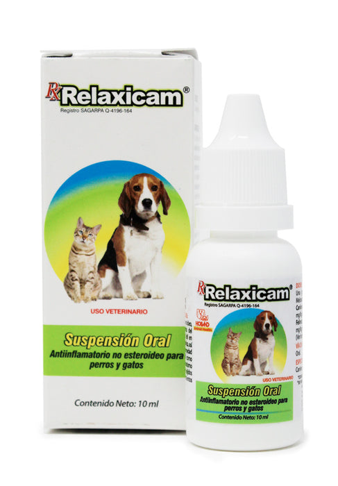 Relaxicam suspension oral antiinflamatorio para perros y gatos