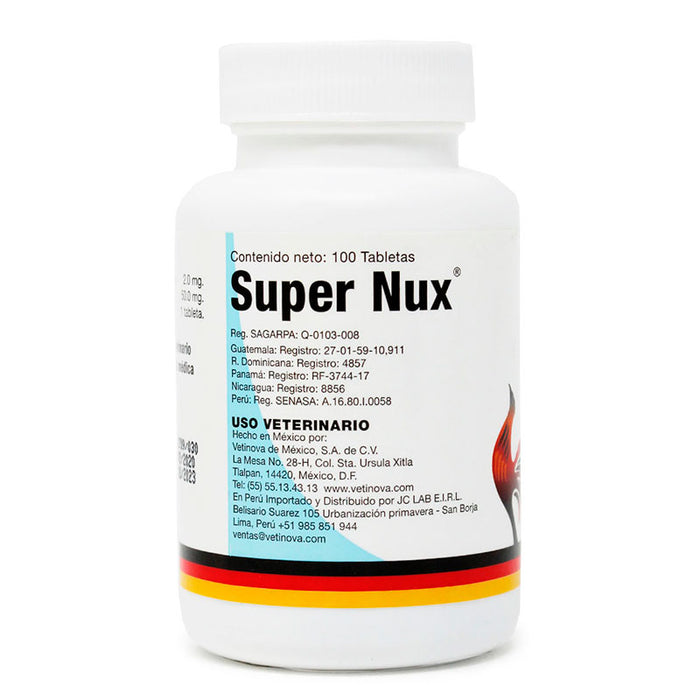 Super Nux oxigenador para aves de combate 100 tabletas vetinova